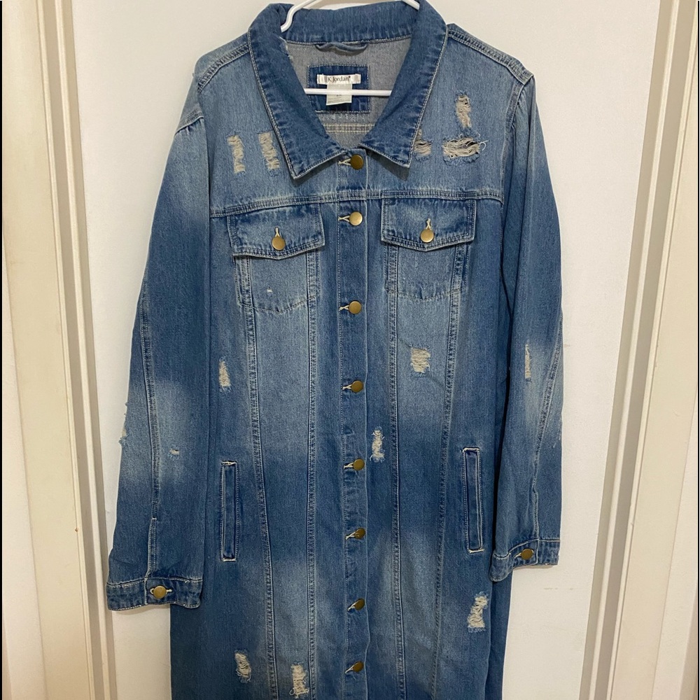 New! Denim Jean Long Jacket Coat
Size 3X
